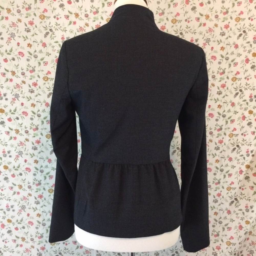Ann Taylor Loft Dress Coat Grey Black Peplum - Picture 5 of 7